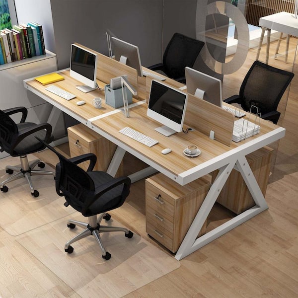 47.24 in. x 29.52 in. Clear PVC Office Chair Mat with Rectangle or Lip Shape for Floor