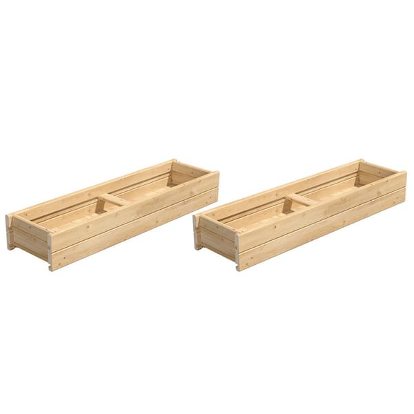 46 in. x 11 in. x 7 in. Cedar Wood Planter Box (2-Pack)