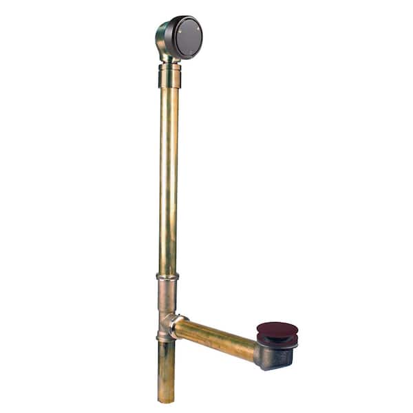 Westbrass 23 in. Deep Soak Tip-Toe Drain Bath Waste Overflow with Ball Joint, Oil Rubbed Bronze