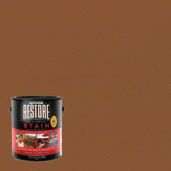 Rust-Oleum Restore 1 gal. Solid Acrylic Water Based Saddle Exterior Stain