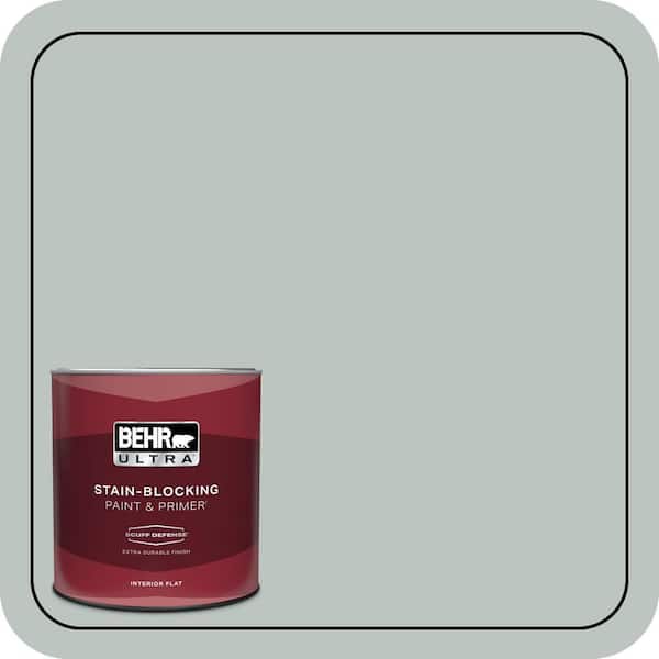 BEHR ULTRA 1 qt. #ICC-47 Pewter Tray Extra Durable Flat Interior Paint & Primer
