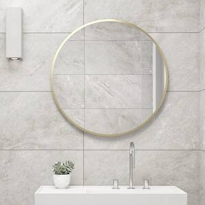 20 in. W x 20 in. H Round Metal Framed Wall Bathroom Vanity Mirror in Gold