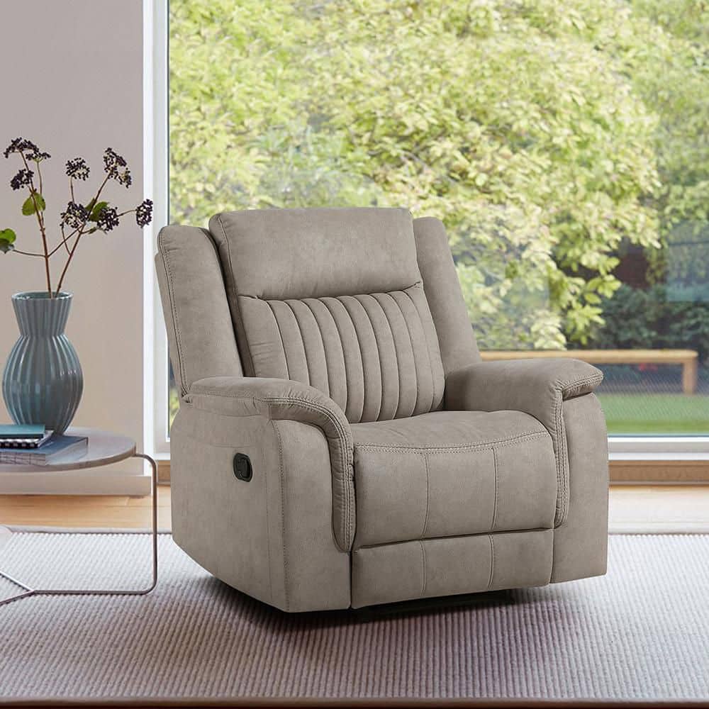 Lazzara Gabi Dove Microfiber Manual Recliner 9646DV-1 - The Home Depot