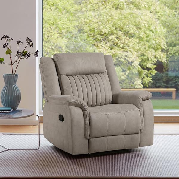 Gabi Dove Microfiber Manual Recliner