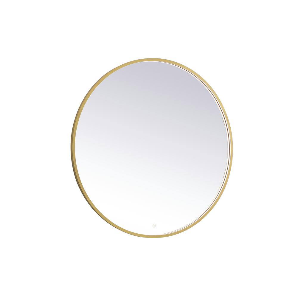 Timeless Home 42 in. W x 42 in. H Modern Round Aluminum Framed LED Bathroom