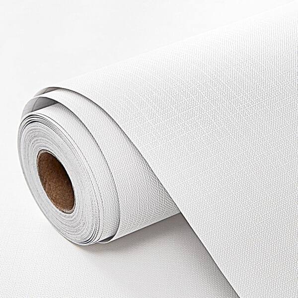 TUKTUK Fabrica 24 in. x 18 ft White Grasscloth Vinyl Peel Stick Contact ...