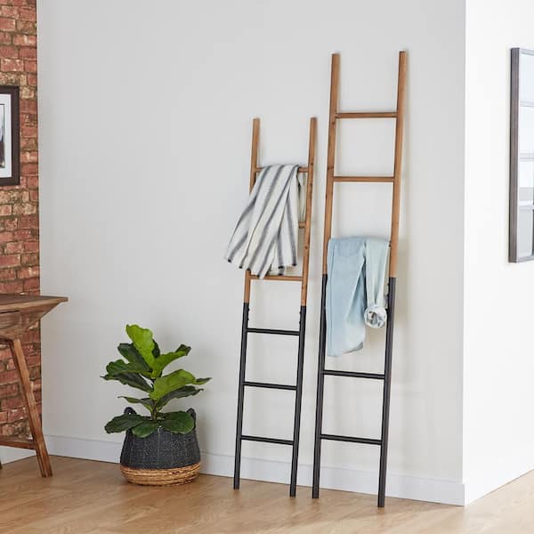 Litton Lane Brown Metal Industrial Ladder (Set of 2)