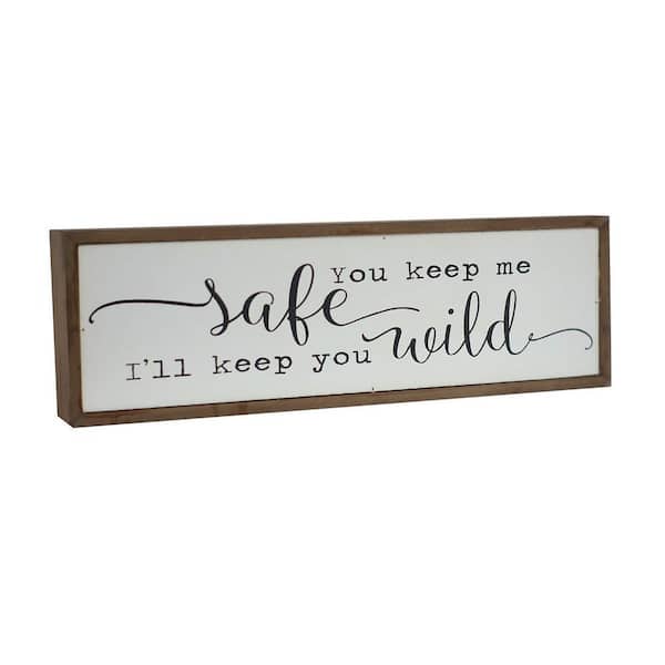 PARISLOFT You Keep Me Safe I Will Keep You Wild Wood Wall Decorative Sign