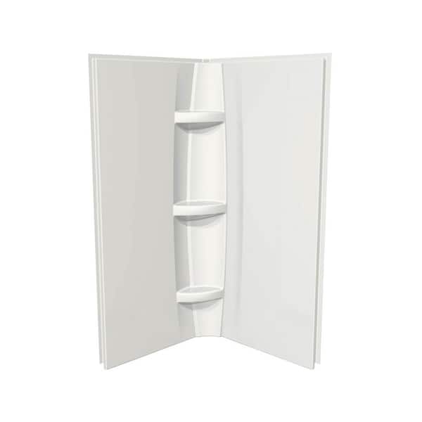 MAAX Acrylic 32 in. 32 in. x 72 in. 2-Piece Direct-to-Stud Corner Shower Surround Kit in White