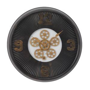 Black Metal Gear Analog Wall Clock