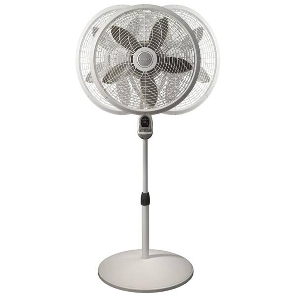 Lasko Elegance and Performance Adjustable-Height 18 in. 3 Speed White  Oscillating Pedestal Fan with Timer and Remote Control 1850 - The Home Depot