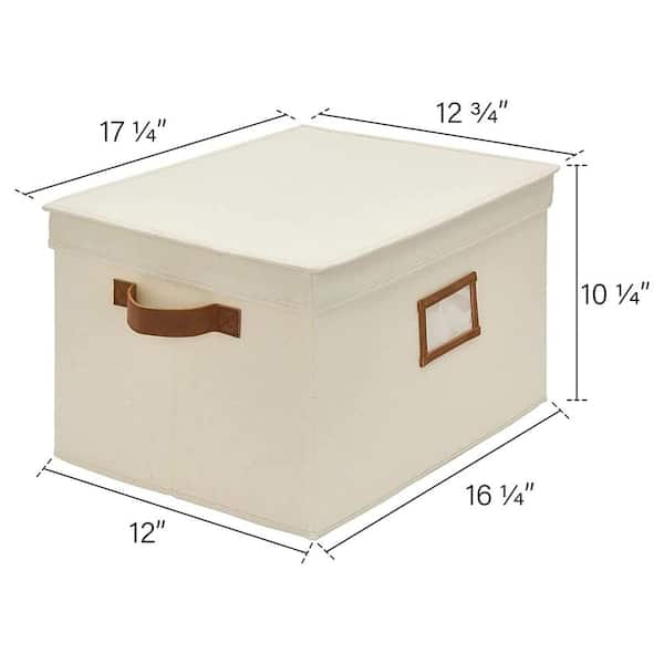 StorageWorks Storage Bins with Lids, Decorative Storage Boxes with Lids and  Soft Rope Handles, Mixing of Beige, White & Ivory, Large, 3-Pack