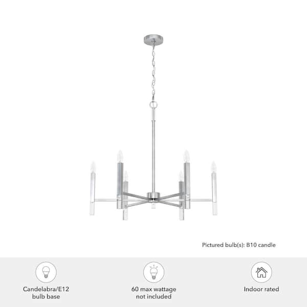Hunter Sunjai 7-Light Brushed Nickel Traditional Led Chandelier