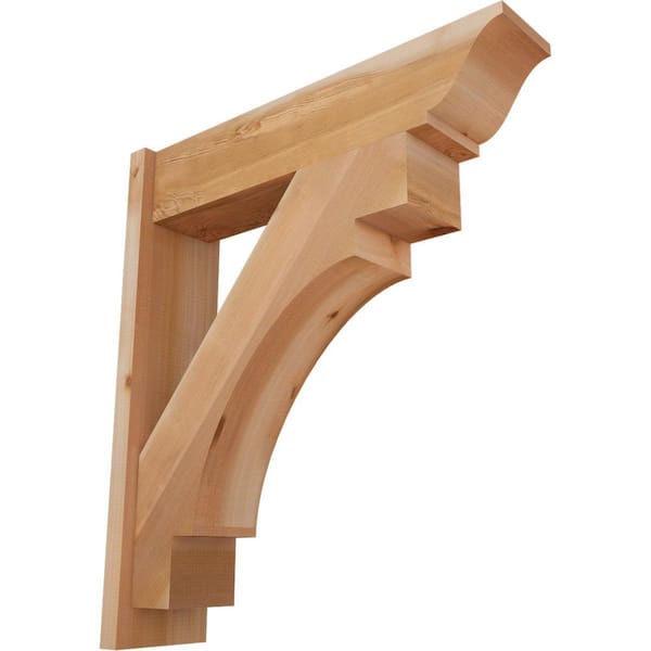 Ekena Millwork 8 in. x 34 in. x 30 in. Merced Traditional Smooth Western Red Cedar Outlooker