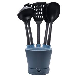 5-Pieces Polypropylene Kitchen Utensil Set including Ladle, Slotted Turner, Spaghetti Spoon, Solid and Slotted Spoon
