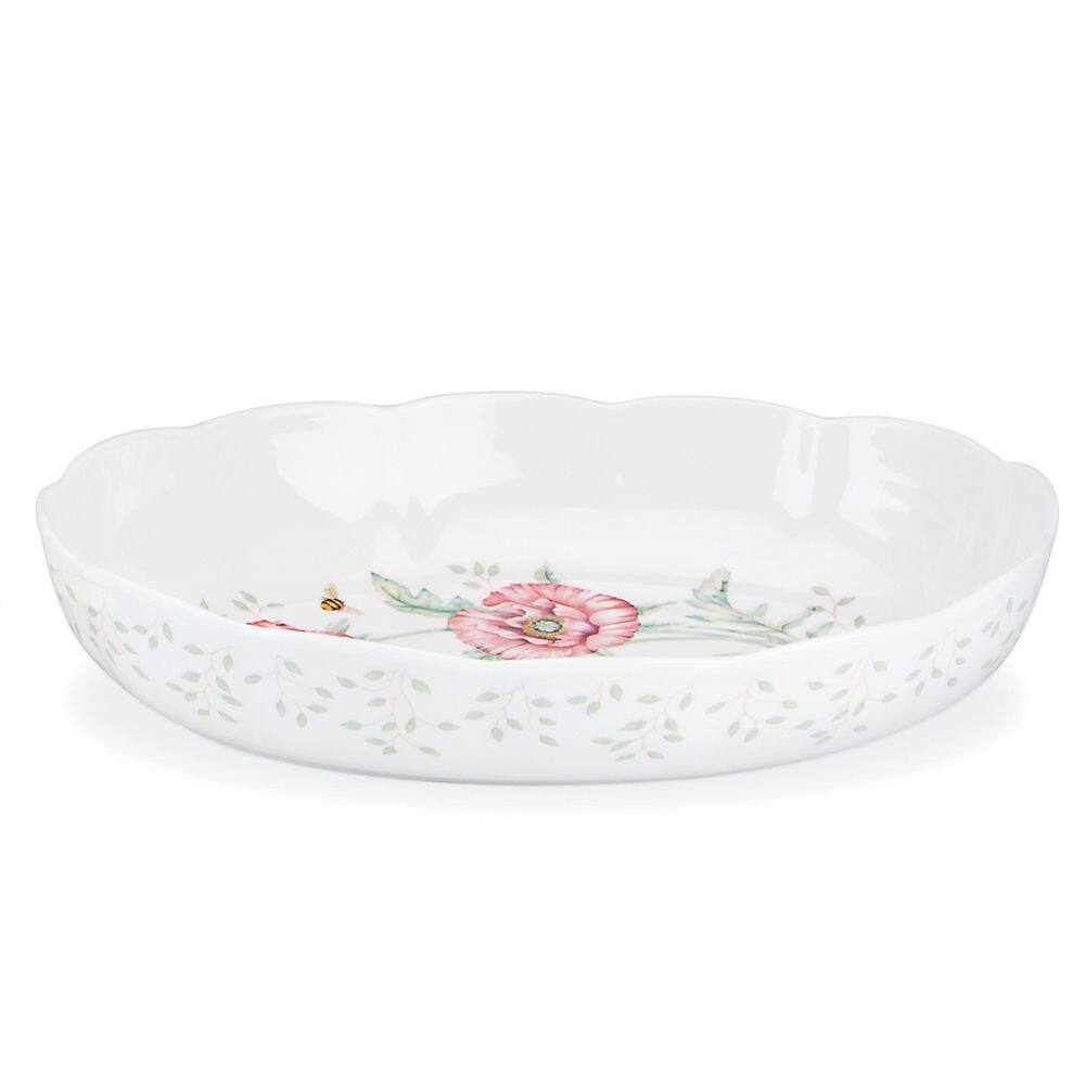 Butterfly Meadow Scalloped 9 in. Dia 2 Qt. Multi Color Porcelain Oval Baker price history on PriceWatchPro