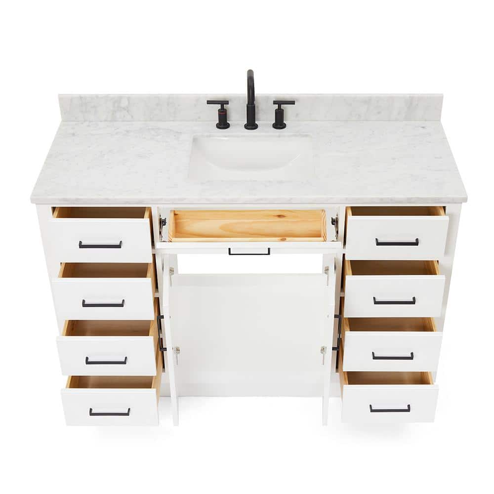 Hepburn 55" White Freestanding Single Basin Vanity Set