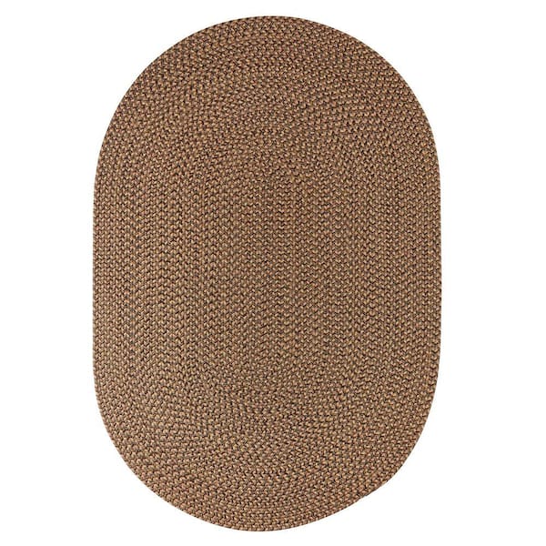 Westport Shades of Brown 5 ft. x 8 ft. Oval Indoor/Outdoor Braided Area Rug