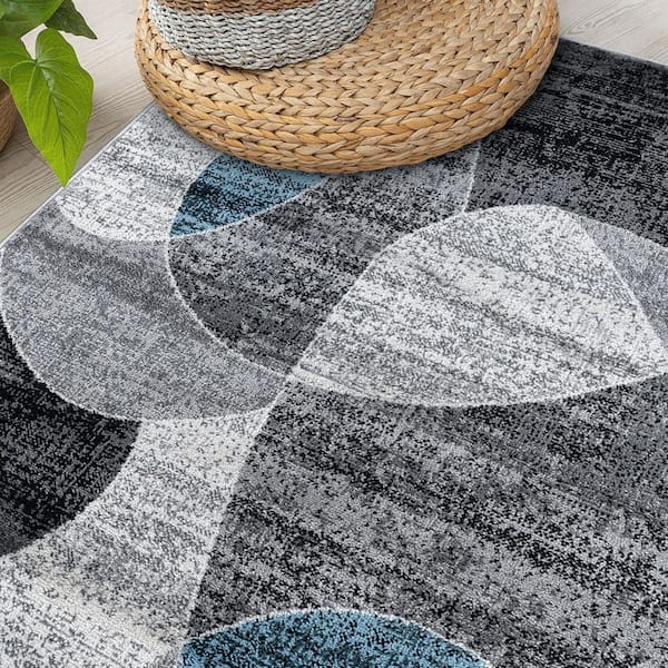 World Rug Gallery Contemporary Distressed Circle 7 ft. 10 in. x 10