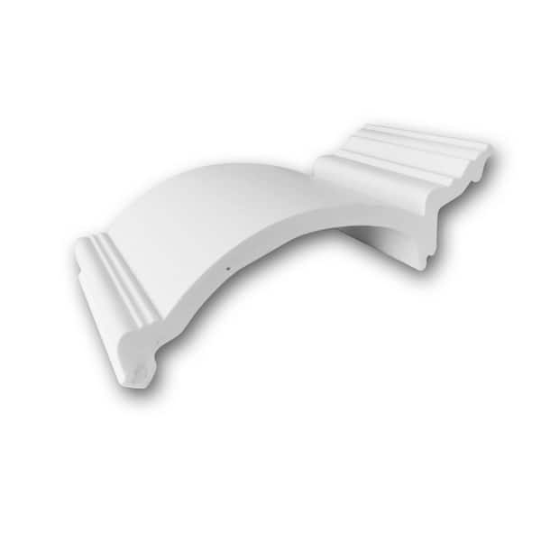 5-3/4 in. D x 6-3/4 in. W x 4 in. L Primed White Plain Polyurethane Crown Moulding Sample