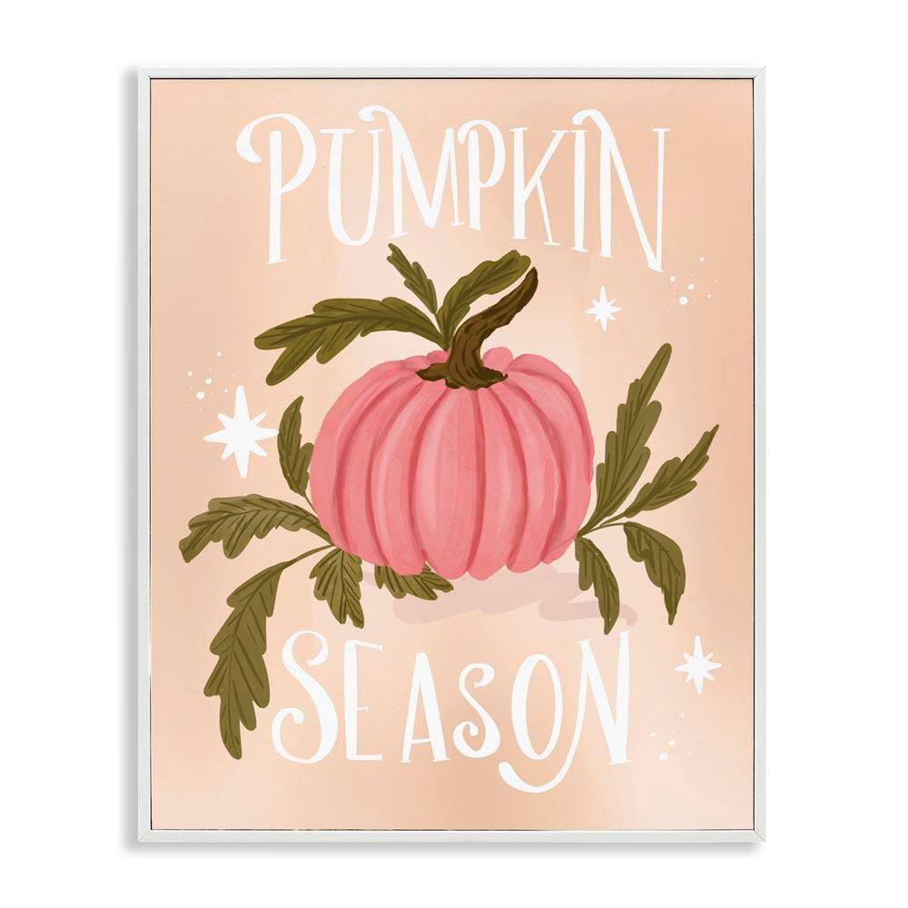 Pumpkin Season with Leaves by Isabela Schielke White Framed Nature Giclee Art Print 14 in. x 11 in. price history on PriceWatchPro
