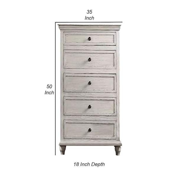 beige 5 drawer dresser 18 inch wide Cielden Chest