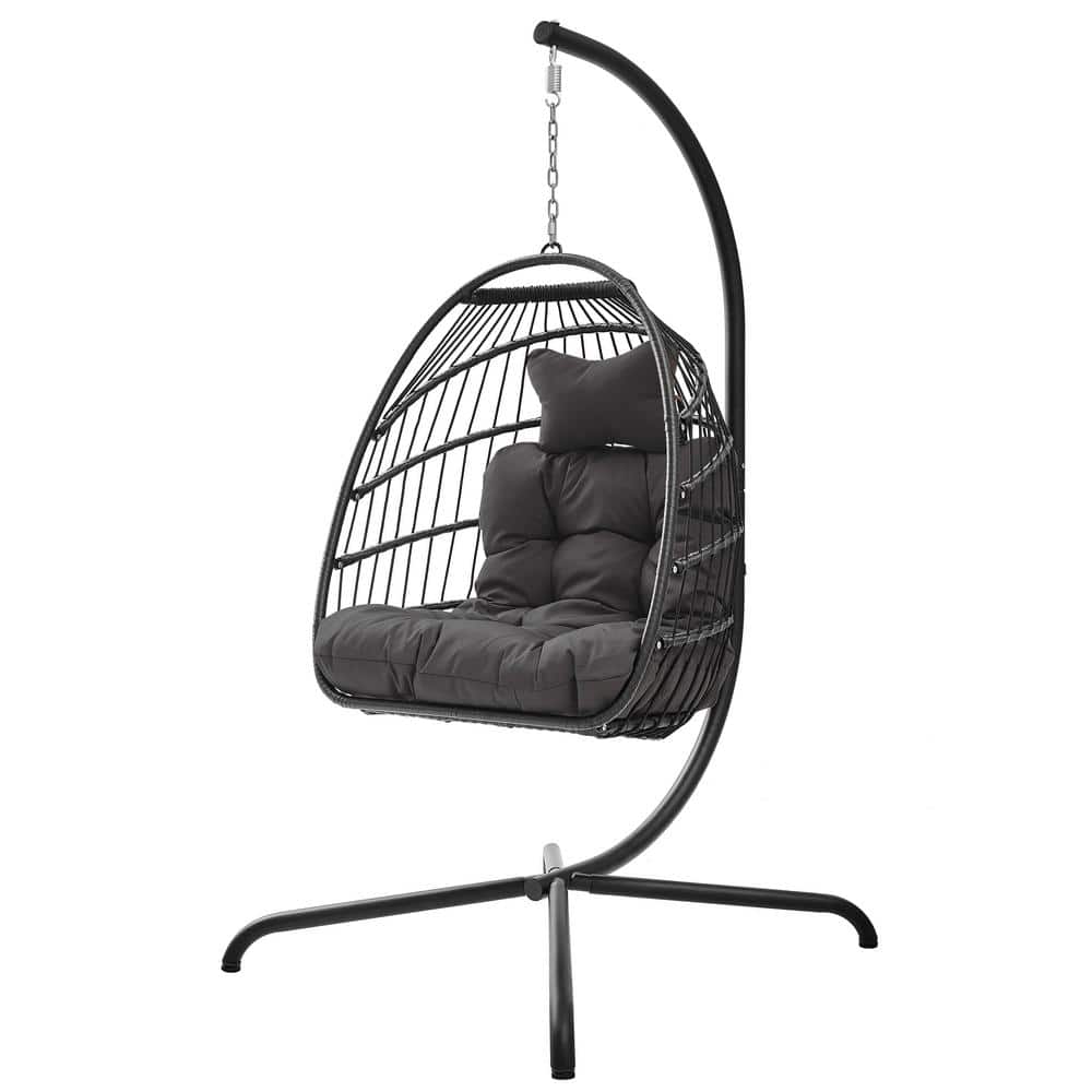 black and white swing chair