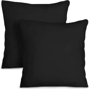 Pillow 18 in. x 18 in. Sunbrella 2-Piece Deep Seating Outdoor Loveseat Cushion Insert Black