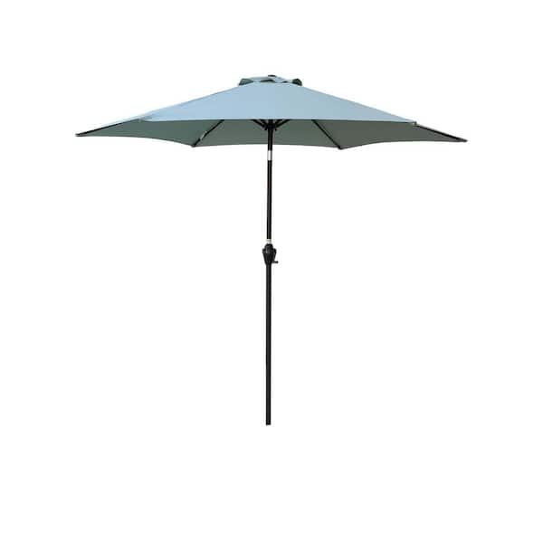 SOTEN RUGGED TABLET LLC 9 ft. Push Button Tilt Patio Market Umbrella with Wind Vent, UV-Protect, Kit to Backyard, Poolside, Patio, Green