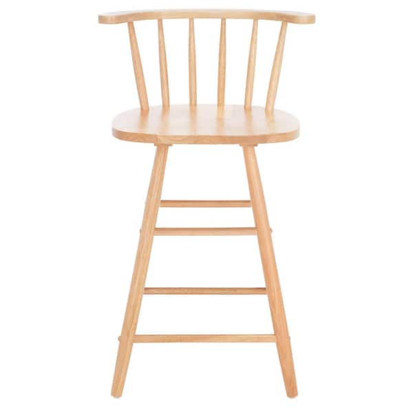 SAFAVIEH Jay 25 in. Natural Low Back Wood Frame Counter Stool