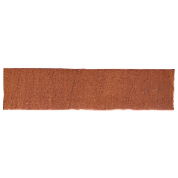 Sienna Terracotta Canyon 2.55 in. x 0.43 in. Matte Porcelain Floor and Wall Tile Sample