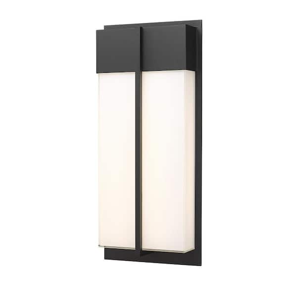 Nyx 18 in. Black Outdoor Hardwired Wall Sconce with no bulbs included