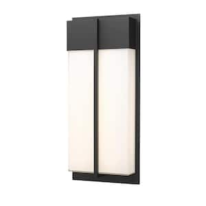 Nyx 18 in. Black  Outdoor Hardwired Wall Sconce with no bulbs included