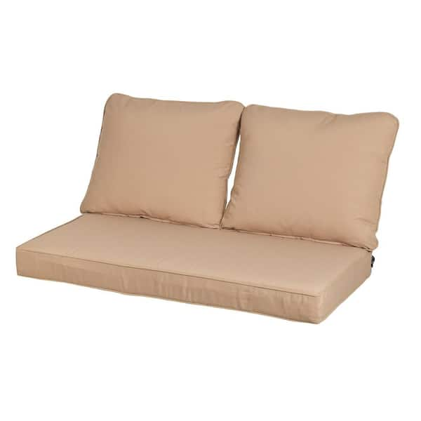 Aoodor 46.5 in. x 24.4 in. Outdoor Loveseat Replacement Cushions Set -(3-Piece)