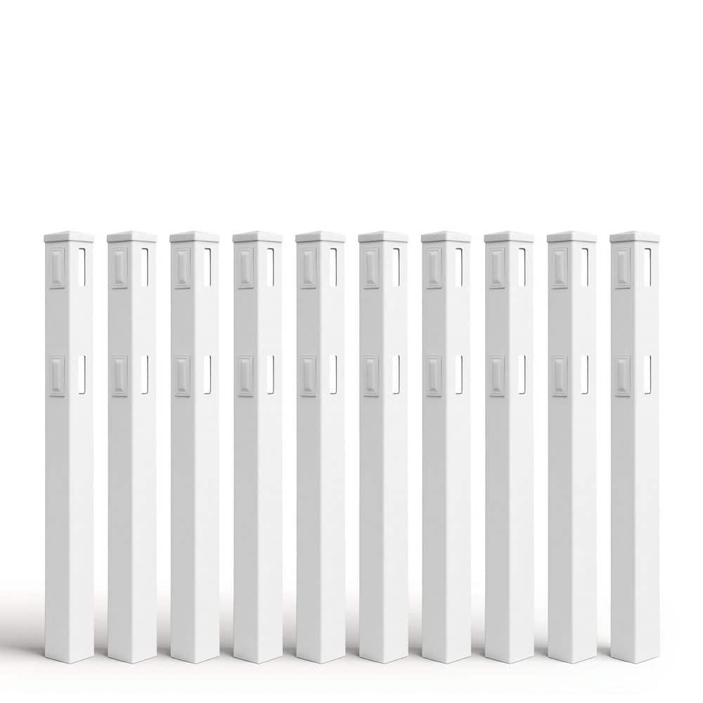 5 in. x 5 in. x 5 ft. White Vinyl Universal Fence Post with Cap and Hole Covers (10-Pack) price history on PriceWatchPro
