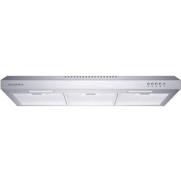CIARRA Wall Mount Range Hood 30 inch 760m3/h Ducted Convertible Ductless  Range Hood Vent in Stainless Steel CAS75308