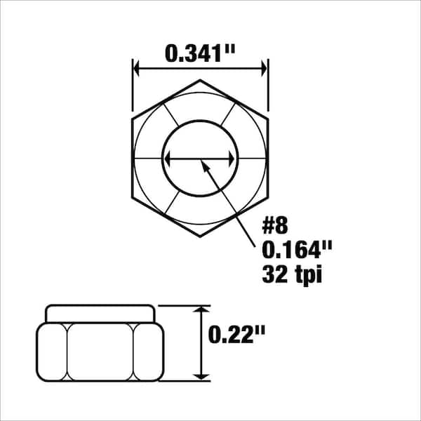 Everbilt #8-32 Zinc Plated Nylon Lock Nut (4-Pack) 826111 - The