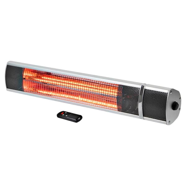 Comfort Zone 1500-Watt Indoor/Outdoor Metal Electric Patio Heater with Remote Control