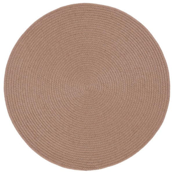 SAFAVIEH Braided Brown 4 ft. x 4 ft. Abstract Round Area Rug