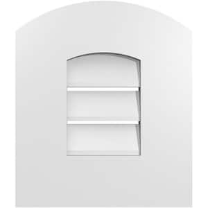 12 in. x 12 in. Arch Top Surface Mount PVC Gable Vent: Decorative with Standard Frame