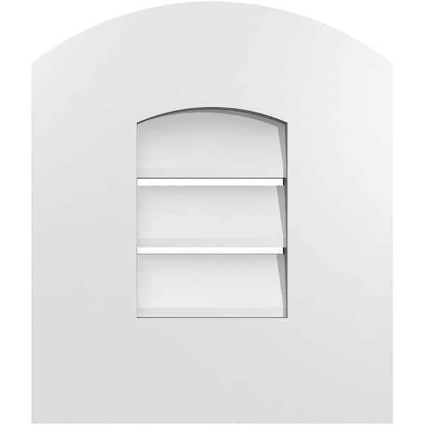 Ekena Millwork 12 in. x 12 in. Arch Top Surface Mount PVC Gable Vent: Decorative with Standard Frame