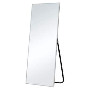 24 in. x 71 in. Modern Rectangle Framed Silver Full-Length Leaning Mirror Oversize Mirror Free Standing