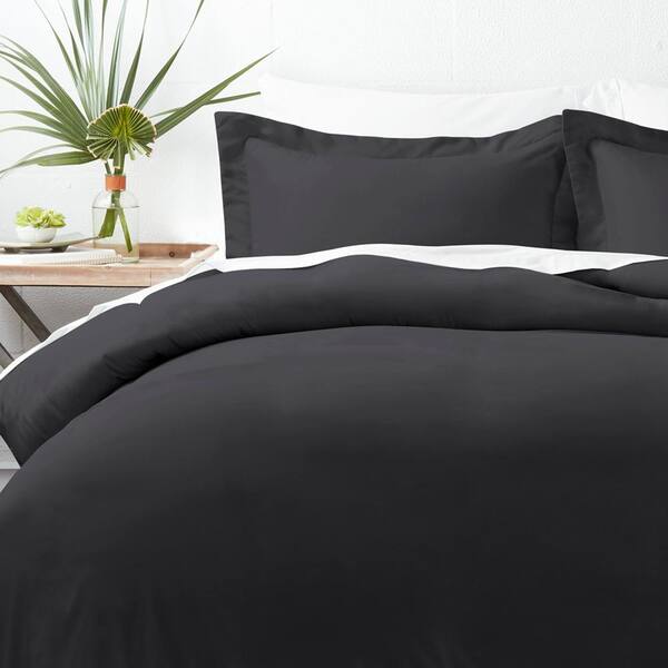 plain black duvet