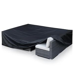 Large Black Outdoor Sofa Set Cover Patio Table and Chair Set Cover