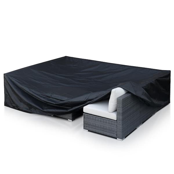FINCATI Large Black Outdoor Sofa Set Cover Patio Table and Chair Set Cover