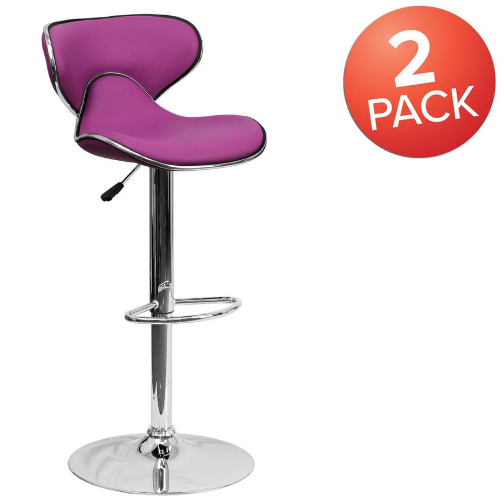 Carnegy Avenue 32.5 in. Purple Bar stool (Set of 2) CGA-DS-18718