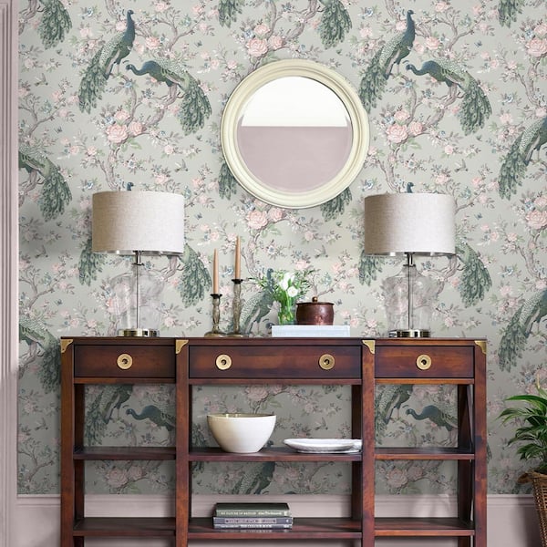 Laura Ashley Belvedere Sage Green Wallpaper