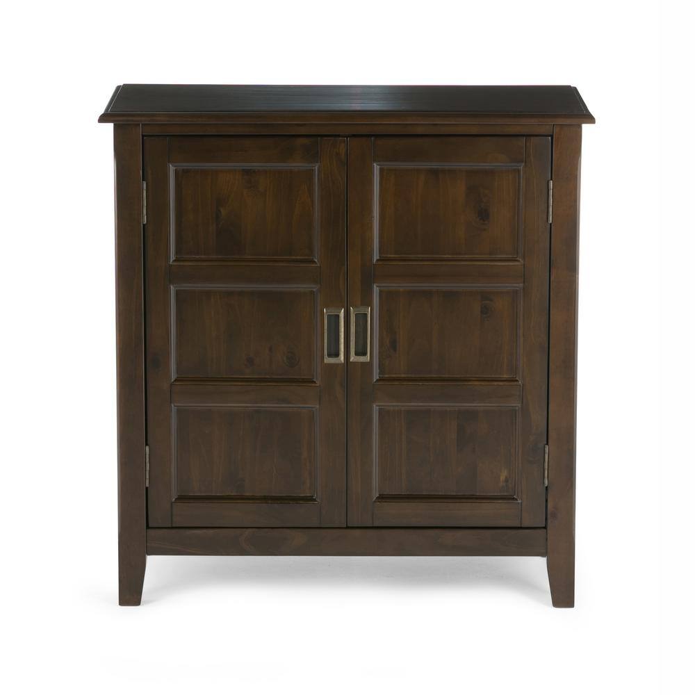 Burlington Transitional Mahogany Brown Low Storage Cabinet with Adjustable Shelving