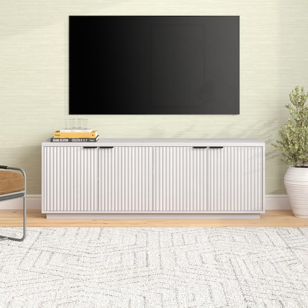 Meyer&Cross Mansfield 70 in. White TV Stand Fits TV's up to 78 in.