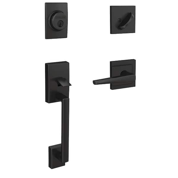 Custom Century Aged Bronze Single Cylinder Door Handleset with Eller Door Lever